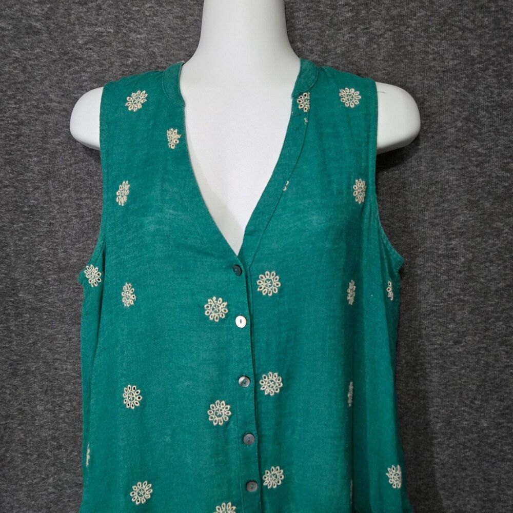 Maeve Anthropologie Pippa Green Swing Dress Womens XS Eyelet Embroidered - Picture 2 of 10